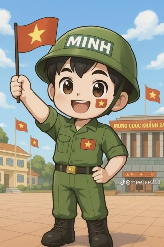 Tranh vẽ chú bộ đội 44