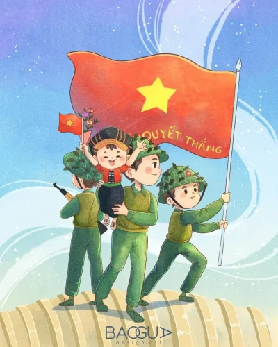 Tranh vẽ chú bộ đội 46
