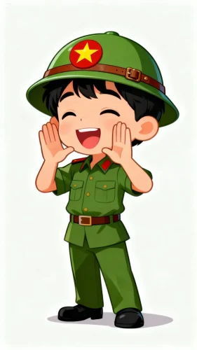 Tranh vẽ chú bộ đội 60