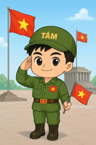 Tranh vẽ chú bộ đội 12