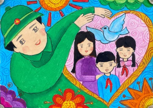 Tranh vẽ chú bộ đội 20