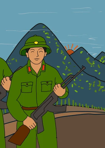Tranh vẽ chú bộ đội 22