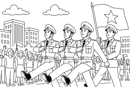 Tranh vẽ chú bộ đội 25