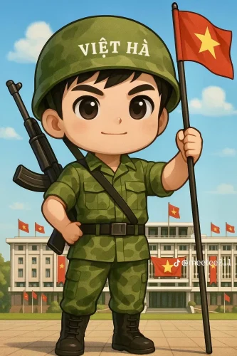 Tranh vẽ chú bộ đội 34