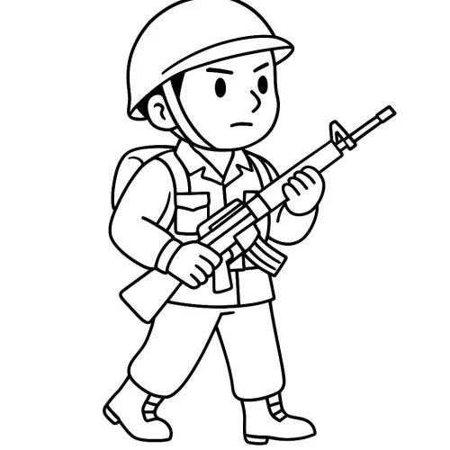Tranh vẽ chú bộ đội 42