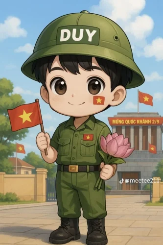 Tranh vẽ chú bộ đội 43
