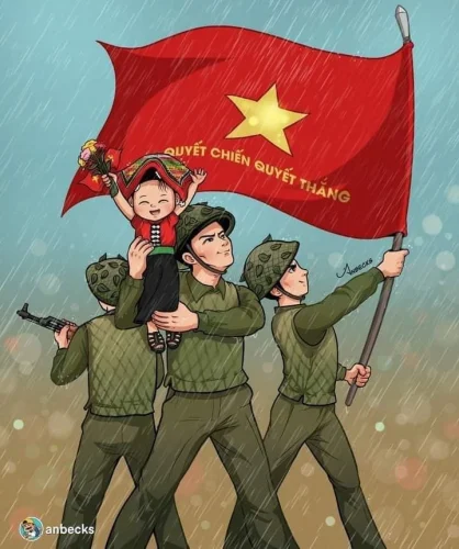 Tranh vẽ chú bộ đội 52
