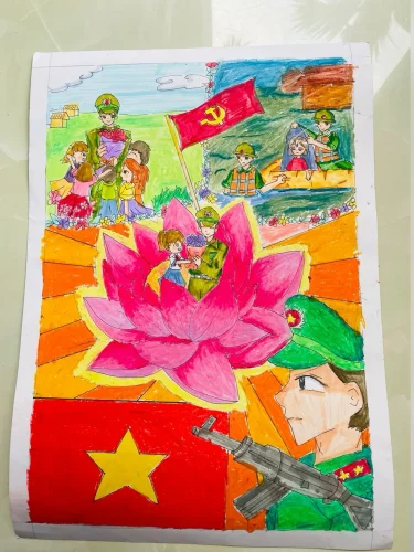 Tranh vẽ chú bộ đội 55