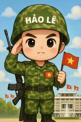 Tranh vẽ chú bộ đội 1