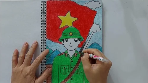 Tranh vẽ chú bộ đội 8