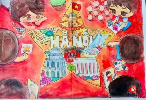 Vẽ tranh em yêu Hà Nội 1