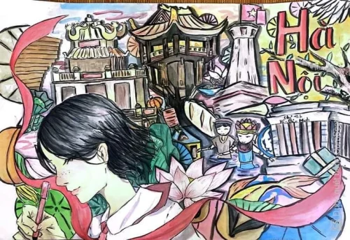 Vẽ tranh em yêu Hà Nội 8