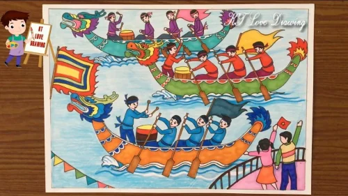Vẽ tranh đề tài lễ hội 5