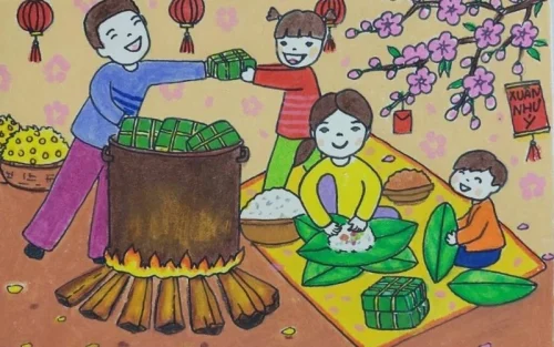 Vẽ tranh đề tài lễ hội 8