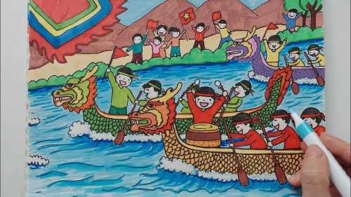 Vẽ tranh đề tài lễ hội 9
