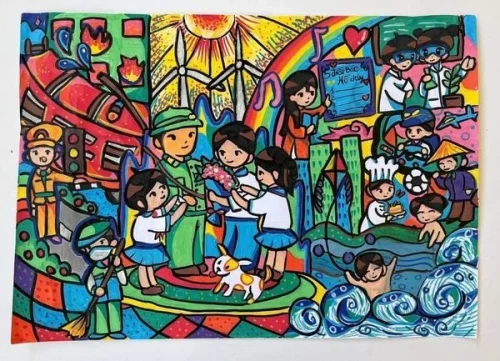 Vẽ tranh đề tài lễ hội 12