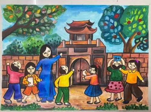 Vẽ tranh đề tài lễ hội 20