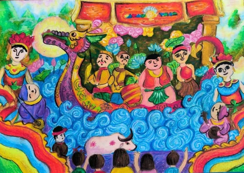 Vẽ tranh đề tài lễ hội 45