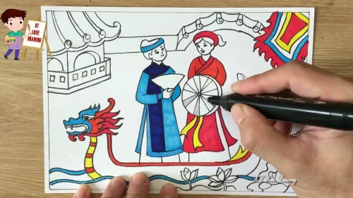 Vẽ tranh đề tài lễ hội 54