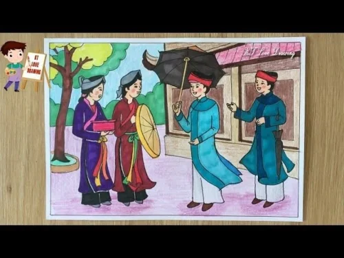 Vẽ tranh đề tài lễ hội 12