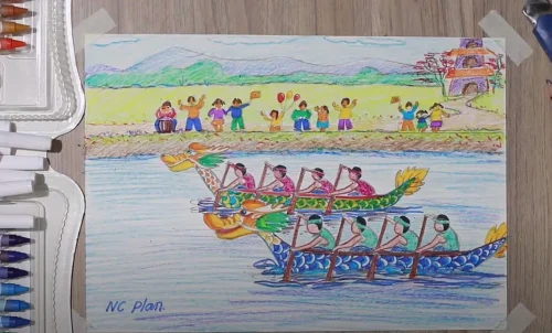 Vẽ tranh đề tài lễ hội 20