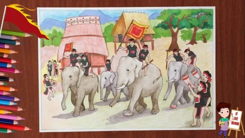 Vẽ tranh đề tài lễ hội 56
