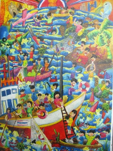 Vẽ tranh đề tài lễ hội 21