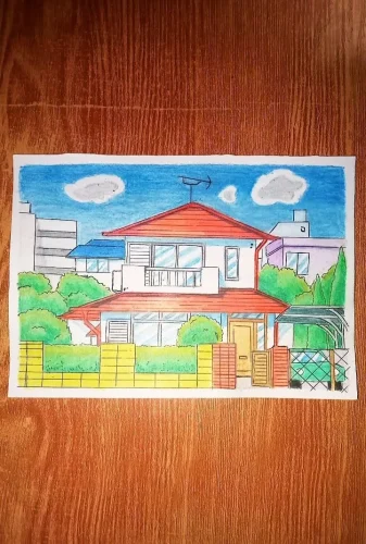Vẽ tranh ngôi nhà 50