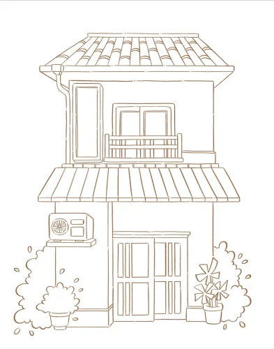 Vẽ tranh ngôi nhà 56