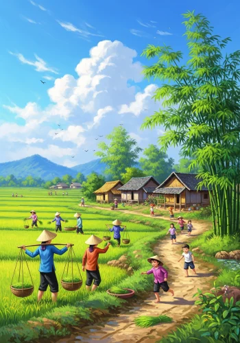 Vẽ tranh quê hương 7