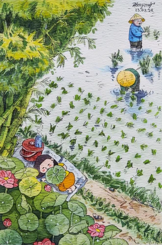 Vẽ tranh quê hương 16