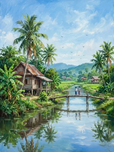 Vẽ tranh quê hương 32